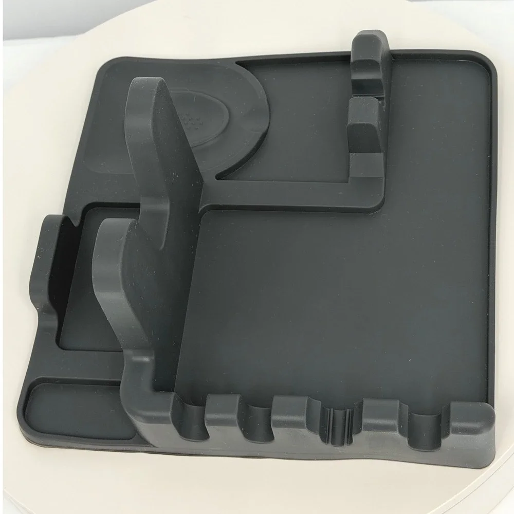 Silicone‎ Kitchen Utensil Rest Spoon Holder Mat Countertop Spill Pad Gray 96-11